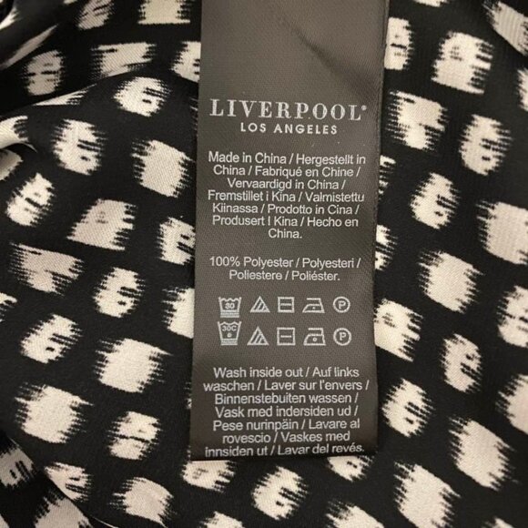 Liverpool Black and White Allover Print Button Up Top With Double Flap Pockets - Picture 11 of 15